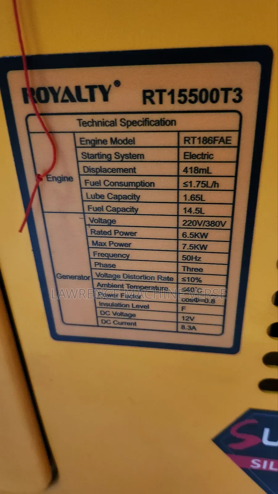 Diesel Generator Three Phase 7.5kva