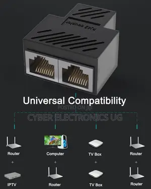 Rj45 Coupler Ethernet Splitter Extender 1x2