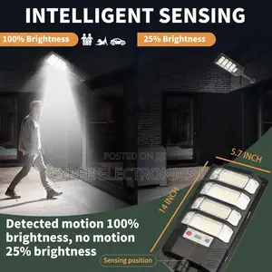 200w Solar Street Light, Ip67 Waterproof With Remote Motion Sensor