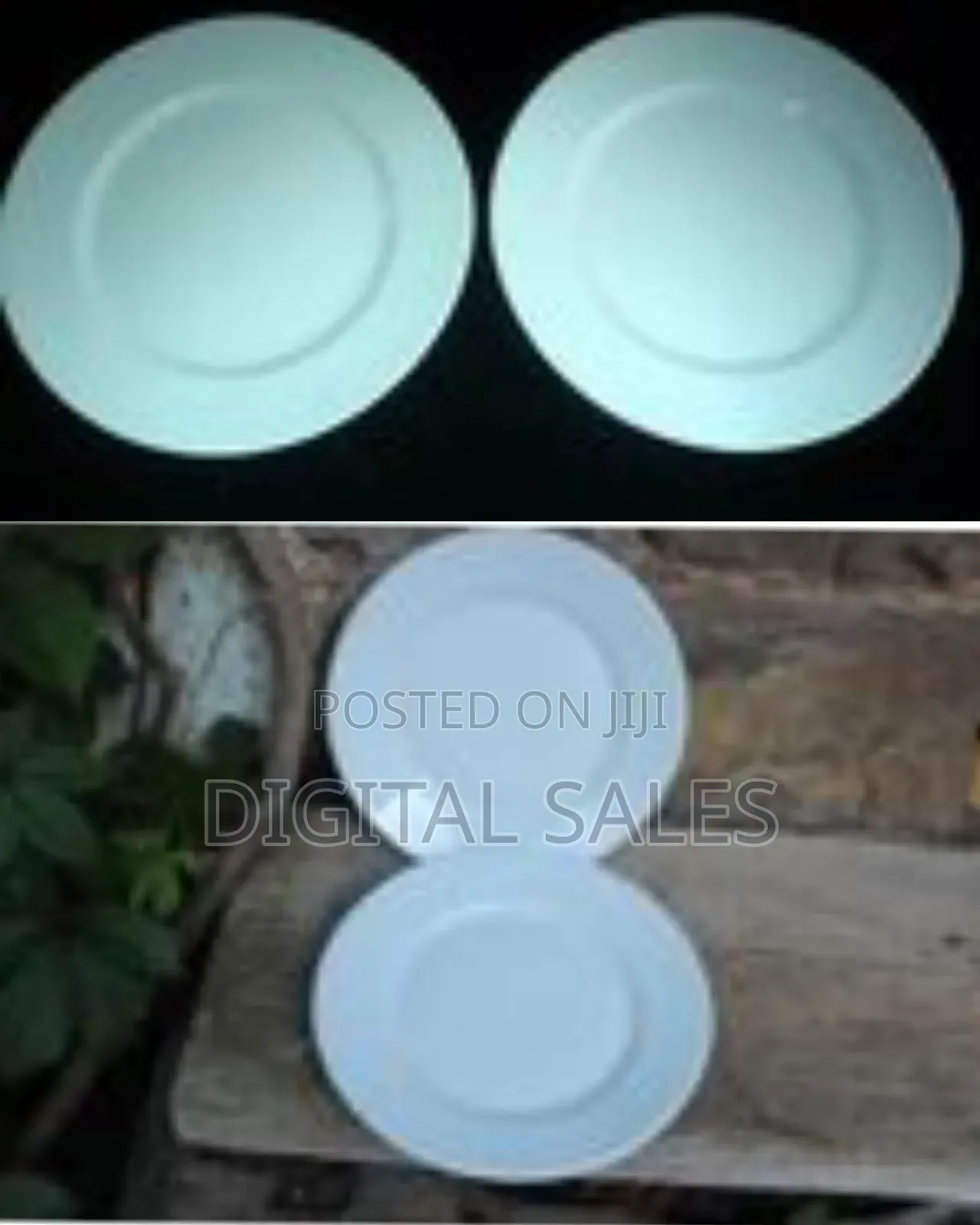 Porcelain Flat Dinner Plates, 6-Piece White Dinner Plate Set, 8.5