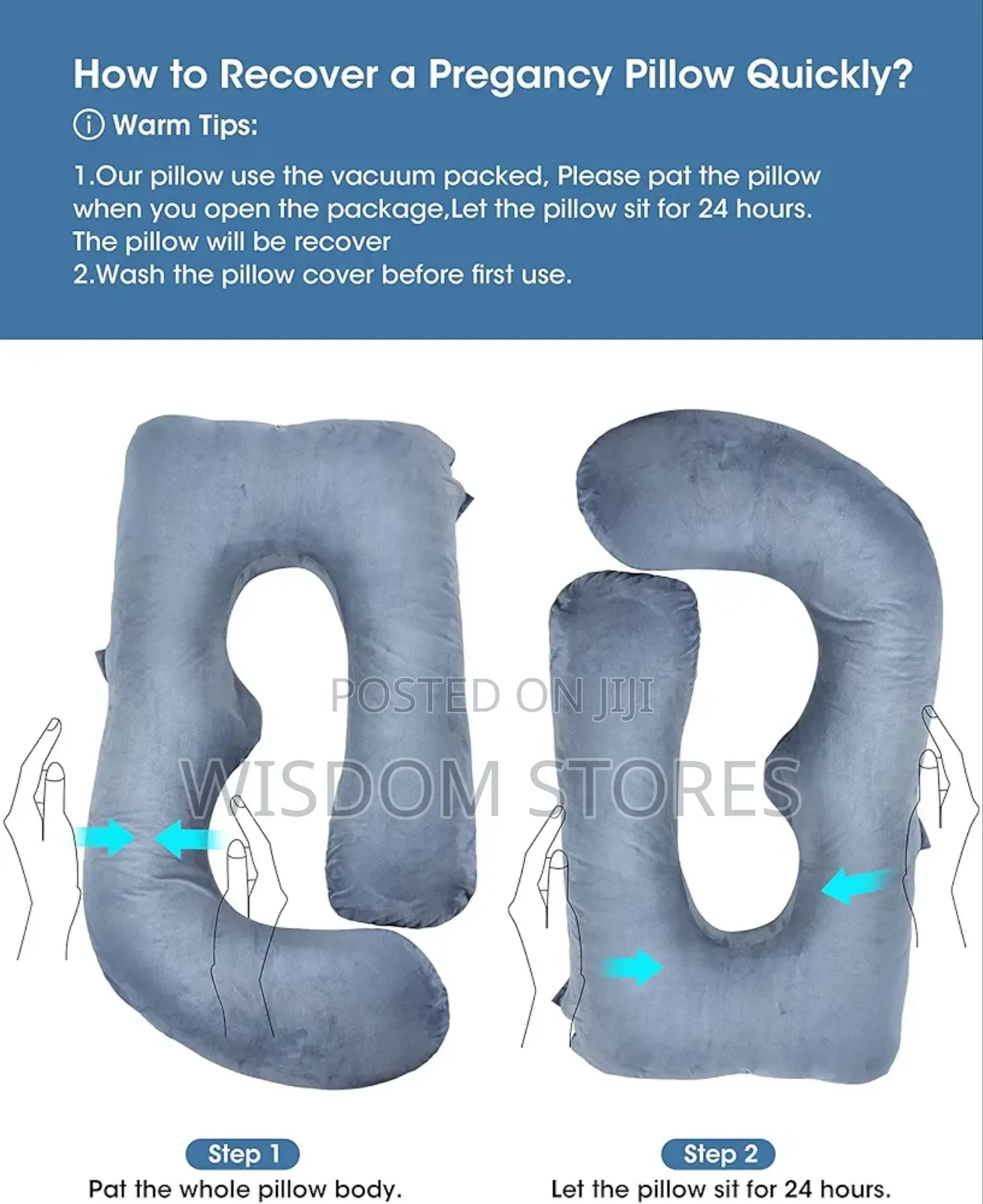 U Shaped Full Body Maternity Pillow With Removable Jersey Cover
