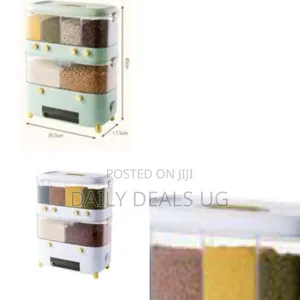 6-Grid Double-Layer Rice and Grain Dispenser