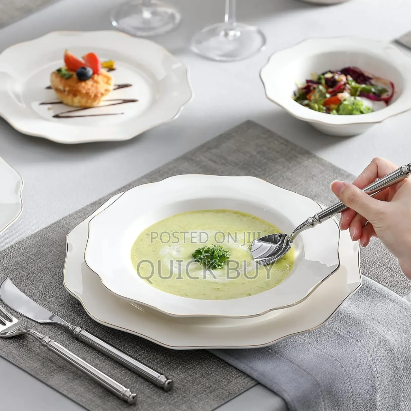 24-Pieces Malacasa Lotus Dinnerware Set