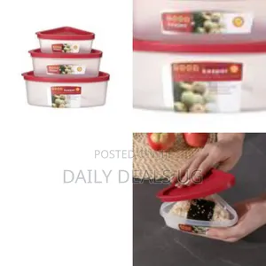 Crisper Box 3-Piece Triangle-Shaped Plastic Food Container Set