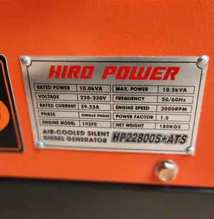Hiro Power Diesel Generator 10.5kva