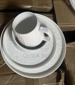 24-Piece Ceramic Dinner Set With a Rock-Glazed or Textured Matte