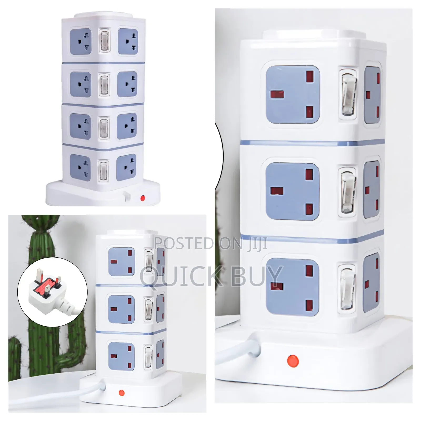 Vertical Tower Extension Lead With Multiple Sockets and Usb Ports.