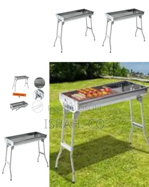 Portable Folding Stainless Steel Charcoal Barbecue Grill Smoker,