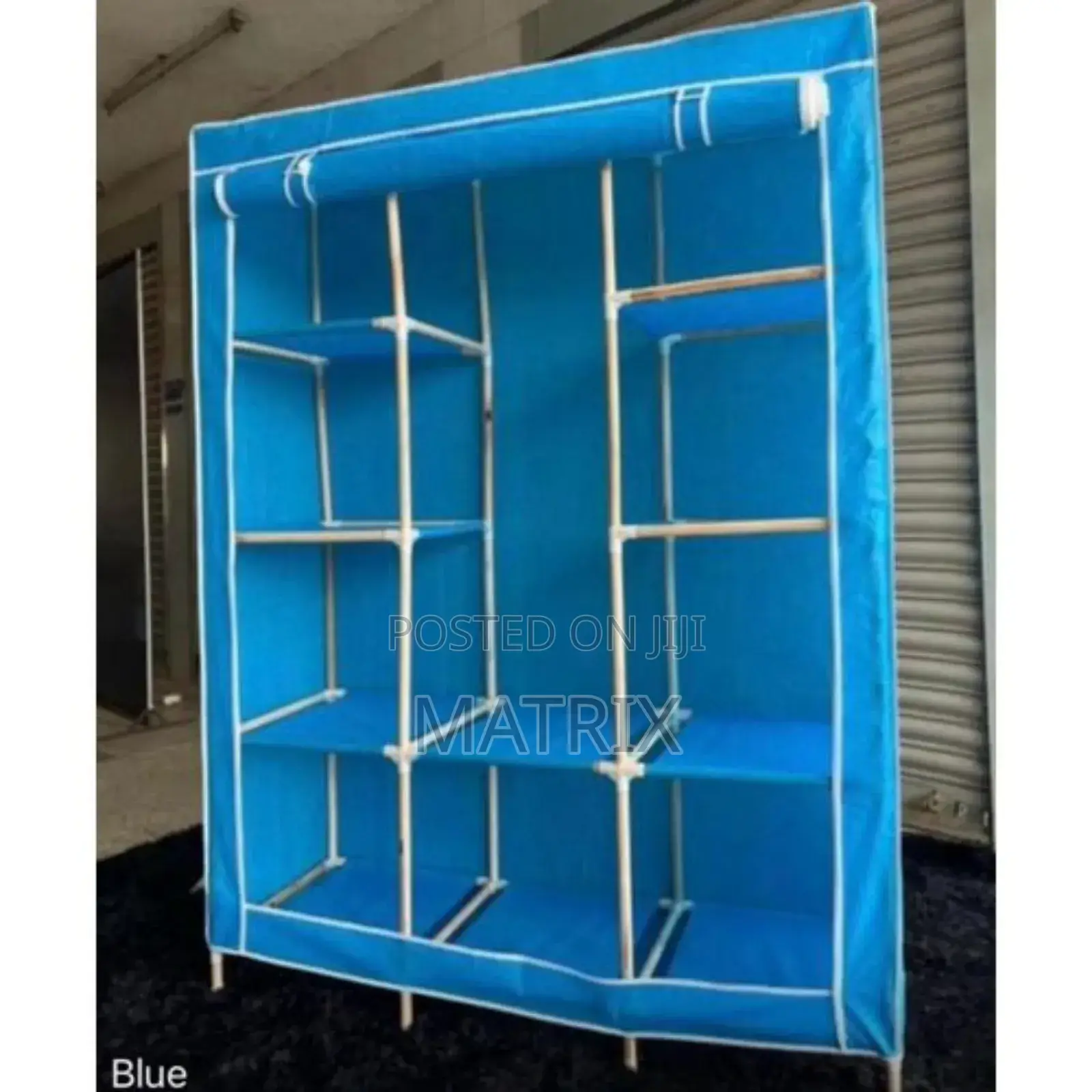 3 Column Wooden Frame Closet Wardrobe