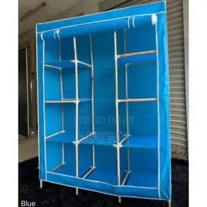 3 Column Wooden Frame Closet Wardrobe