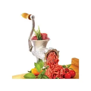 Hand Operated Meat Mincer Grinder - Silver
