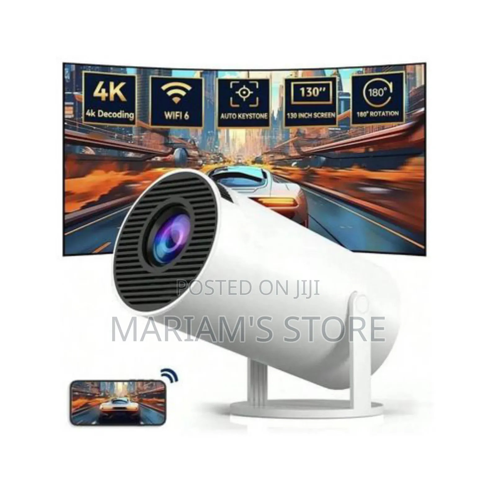 Smart Wireless Projector With Android Tv 12.0,5g Wifi Bluetooth