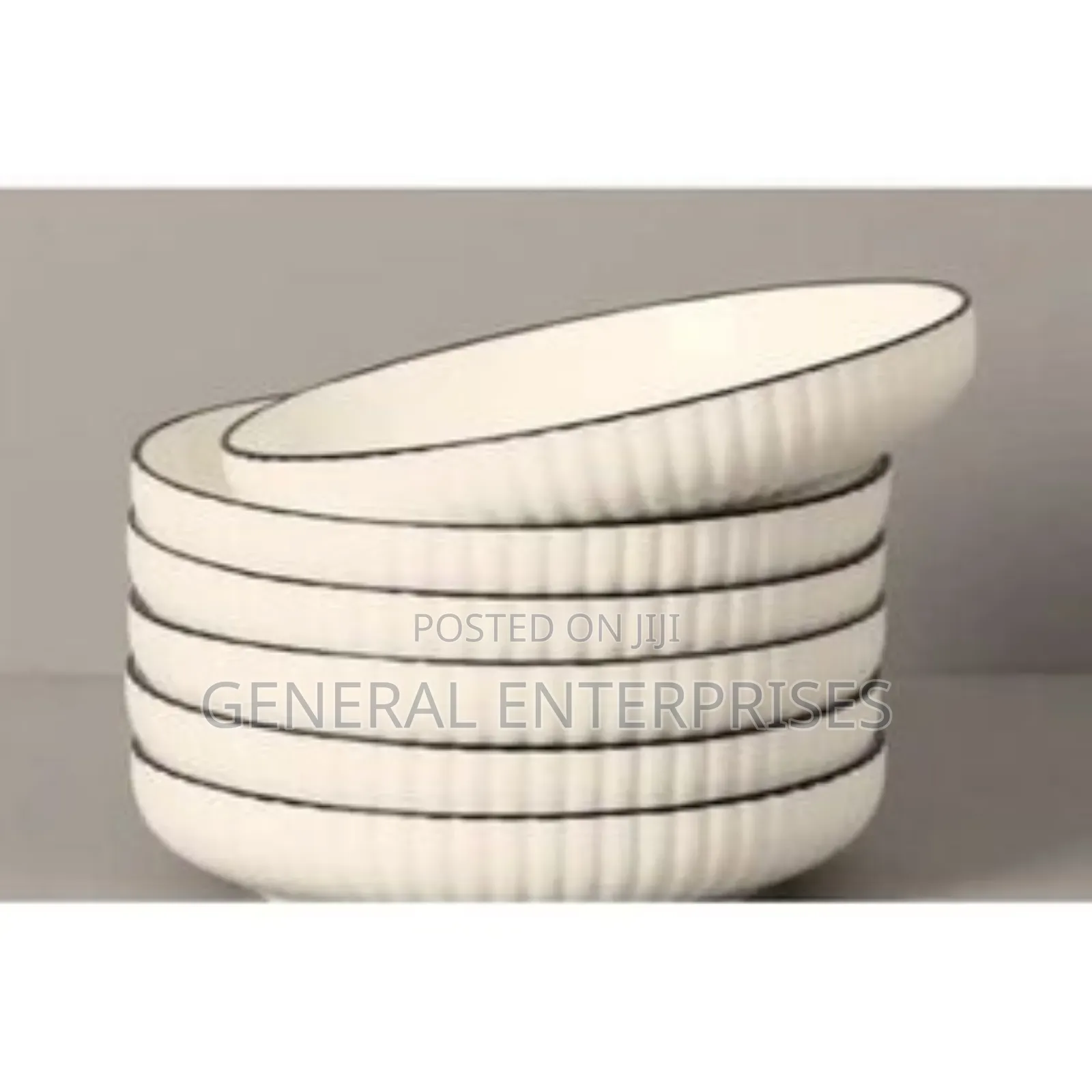 Set of White Ceramic Plates
