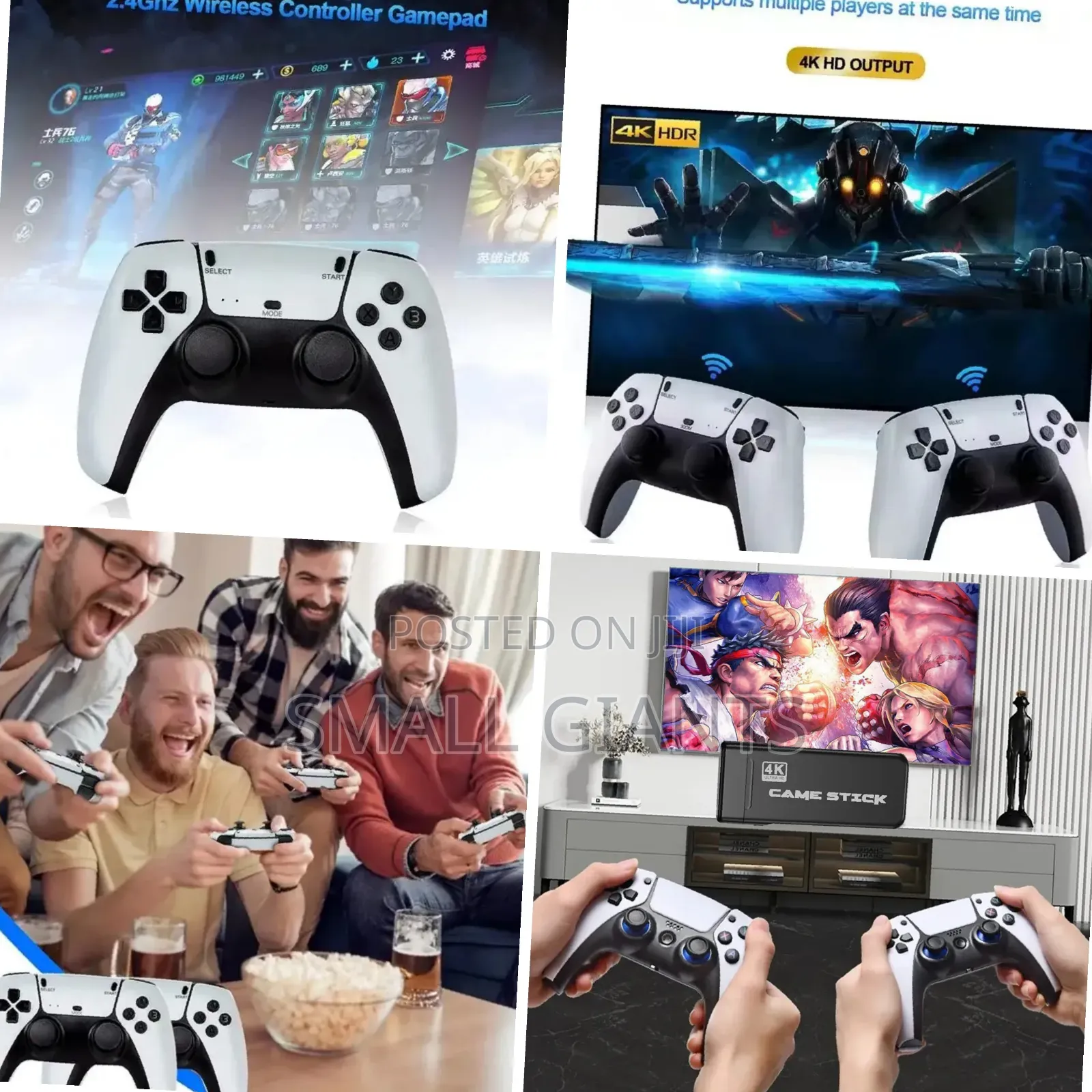 Ultra Hd Game Stick Featuring 2.4g Wireless Controllers