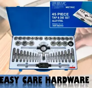 45-Piece Alloy Steel Tap and Die Threading Tool Set.