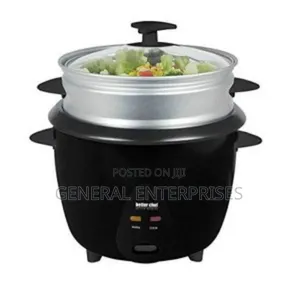 Better Chef 5-Cup Rice Cooker With Food Steamer Attachment.