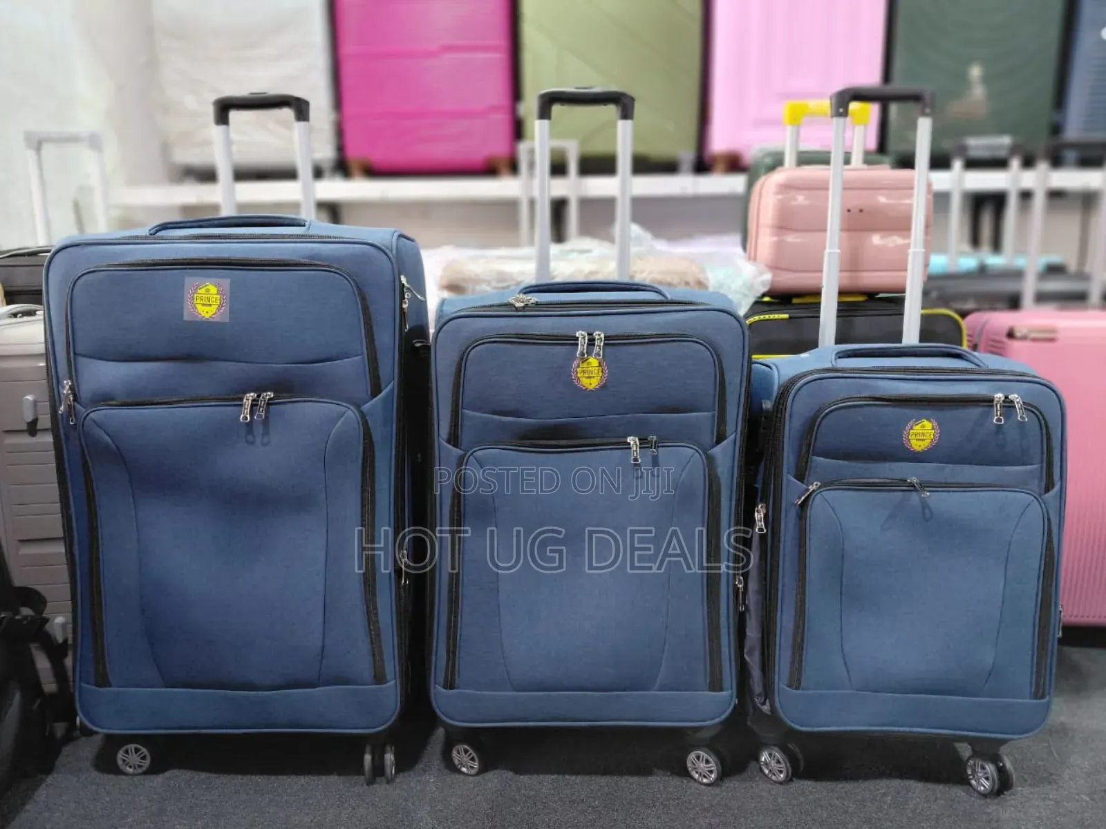 Large Size Fabric Cloth Travel Suitcase - Multicolor