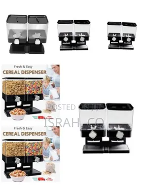Square Double Kitchen Food Cereal Dispenser Storage Organizer