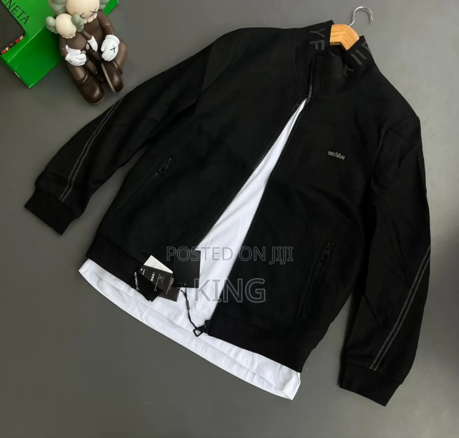 Black Men's Lightweight Casual Bomber Jacket