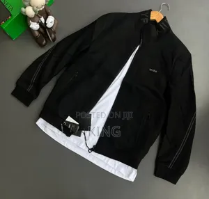 Black Men's Lightweight Casual Bomber Jacket