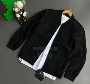 Black Men's Lightweight Casual Bomber Jacket