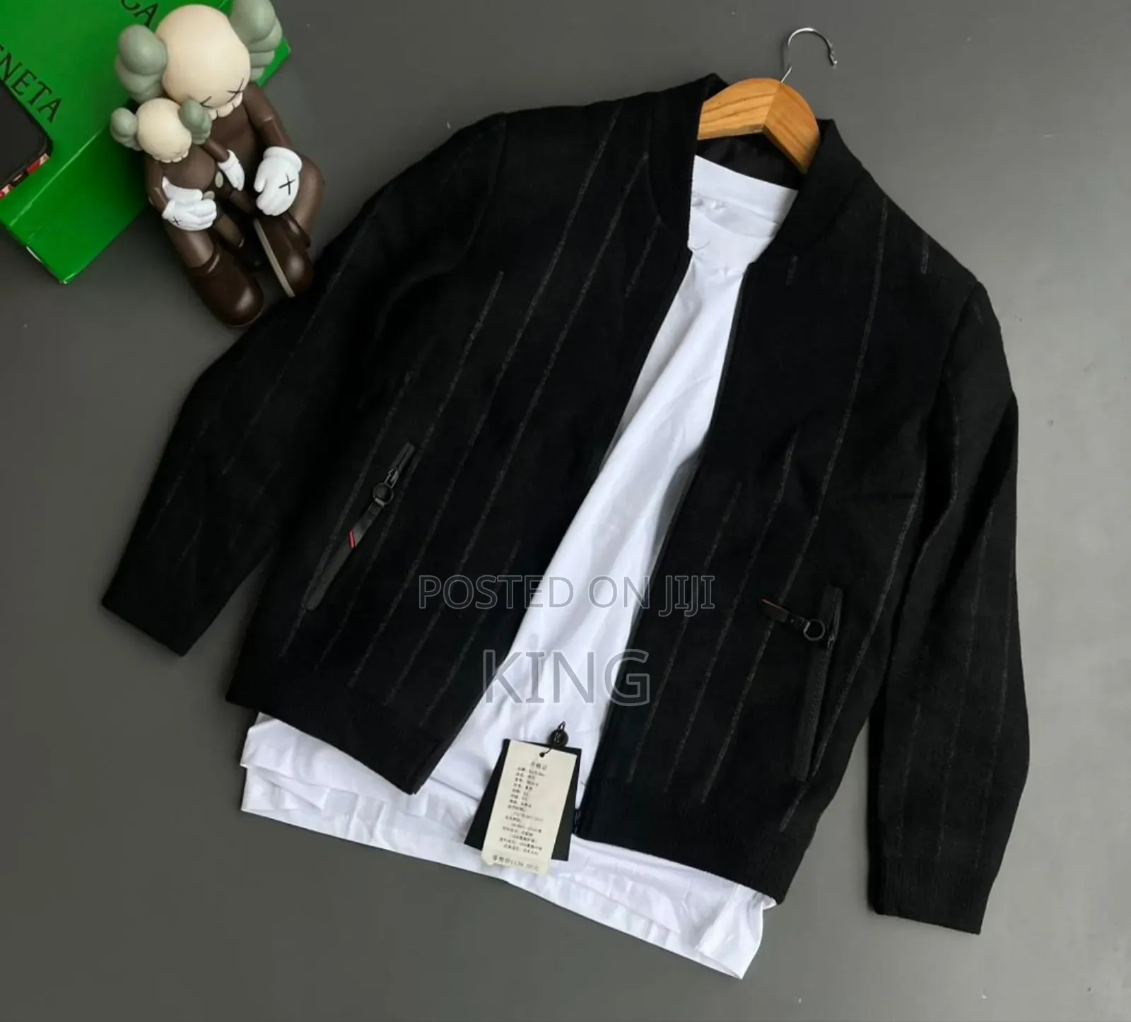 Black Men's Lightweight Casual Bomber Jacket
