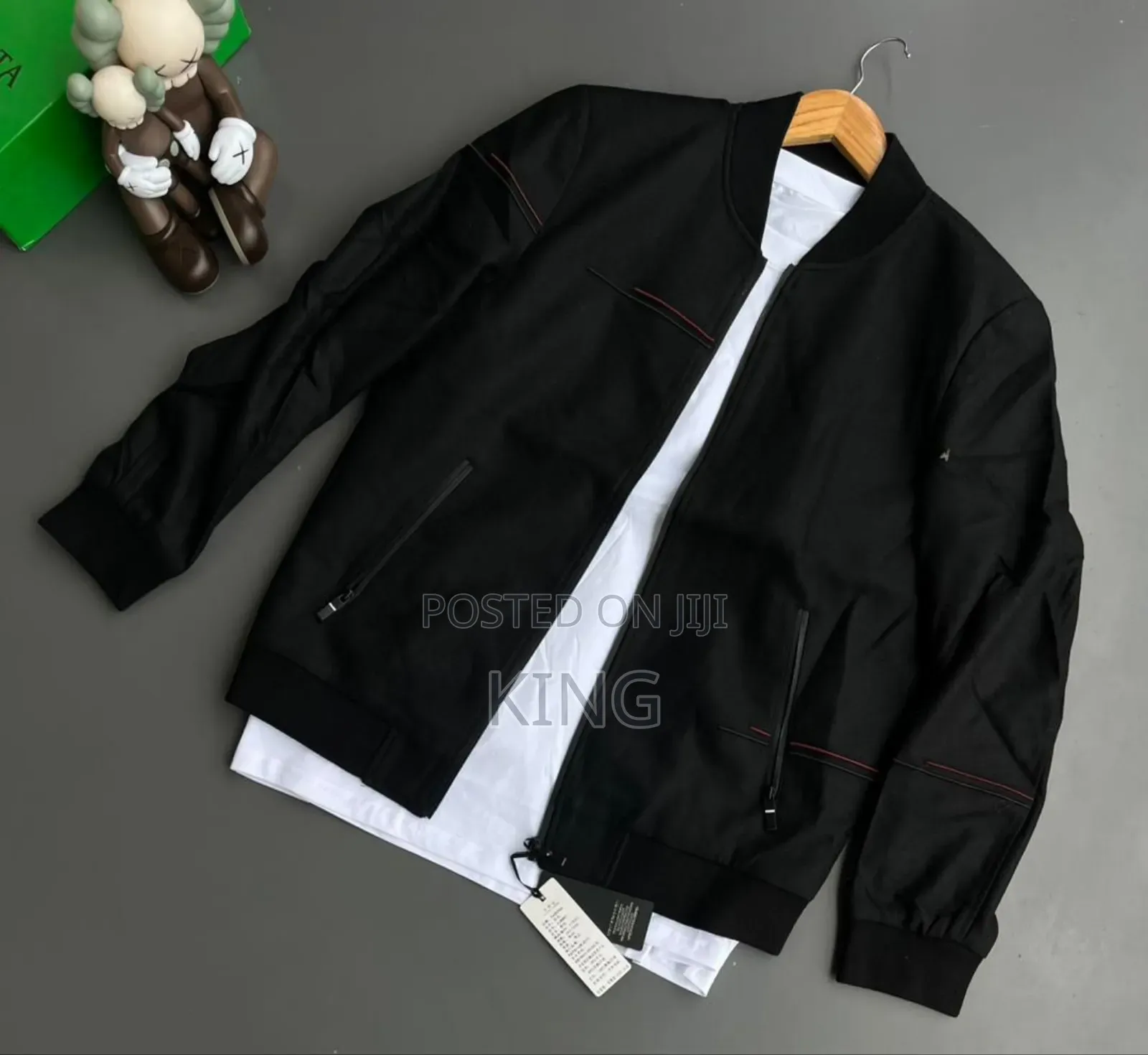 Black Men's Lightweight Casual Bomber Jacket