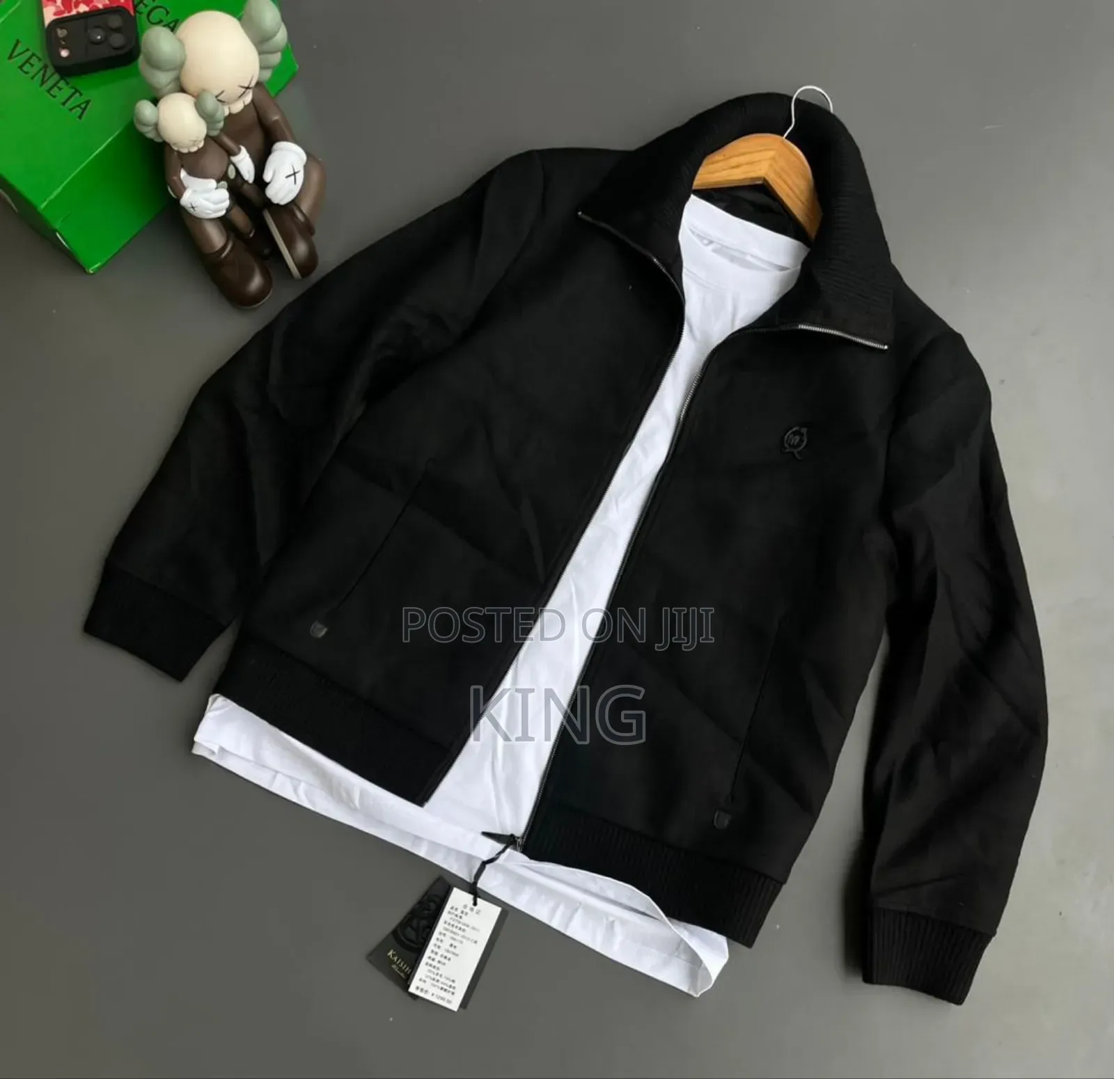 Black Men's Lightweight Casual Bomber Jacket