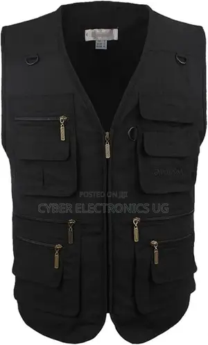 Men's Outdoor Sleeveless Jacket Vest With Many Pockets v-Neck Vest