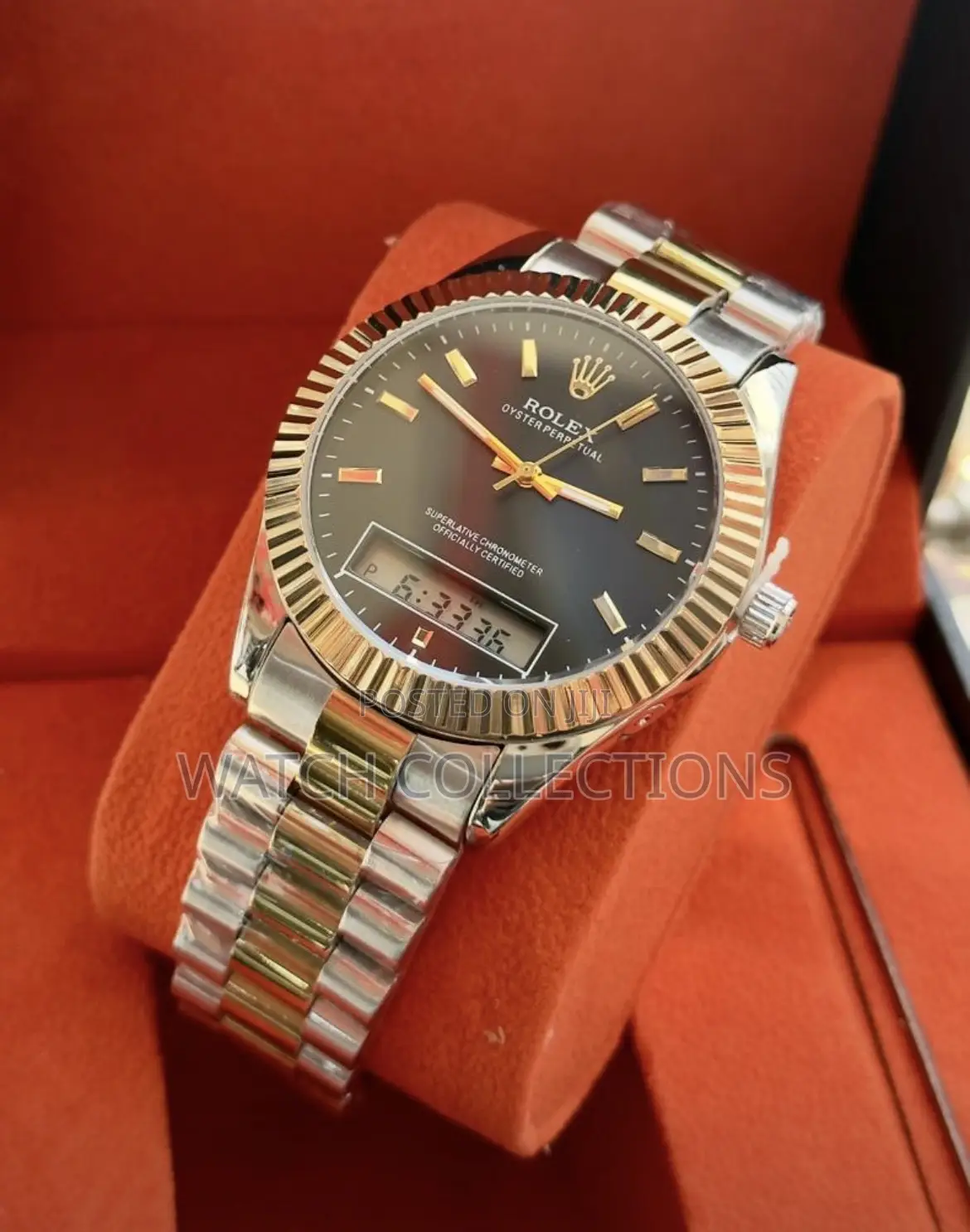 Rolex Dual Display Metallic Watches