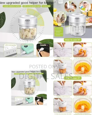 Portable Usb Rechargeable Mini Electric Food Chopper / Garlic Mincer