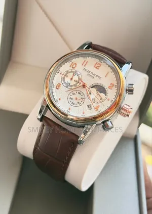 Coffee Brown Leather Strapped Automatic Men's Patek Phillipe Watch