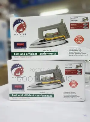 All Star Dry Iron, Specifically Model as-1172.