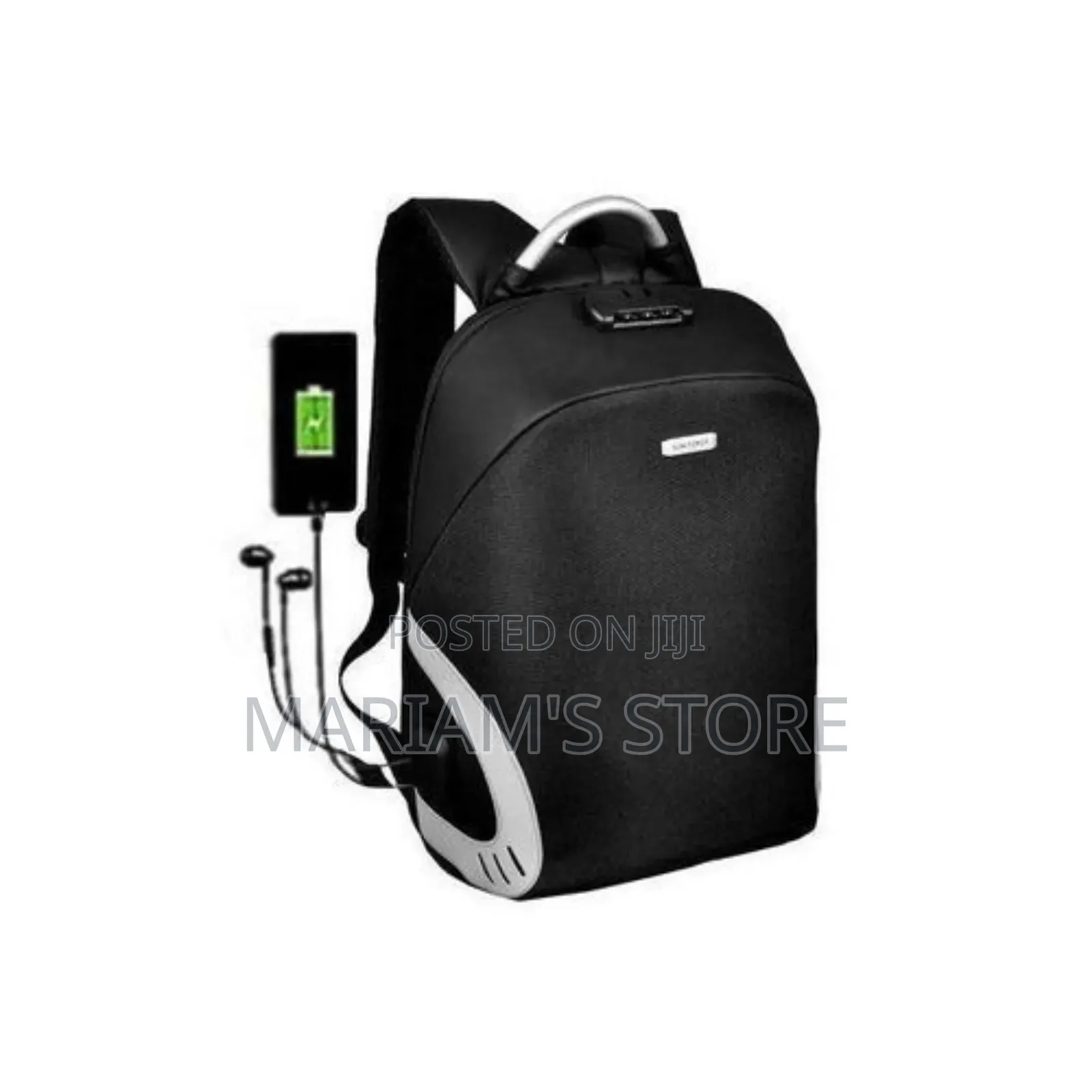 Sunpower Waterproof Laptop Bag With Usb Port - Black-Grey