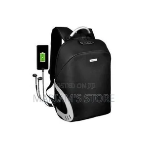 Sunpower Waterproof Laptop Bag With Usb Port - Black-Grey