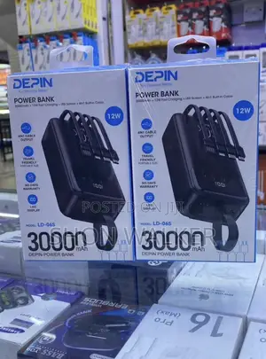 Premium Depin 30000mah Power Bank // Built in Cables // Safe Charging