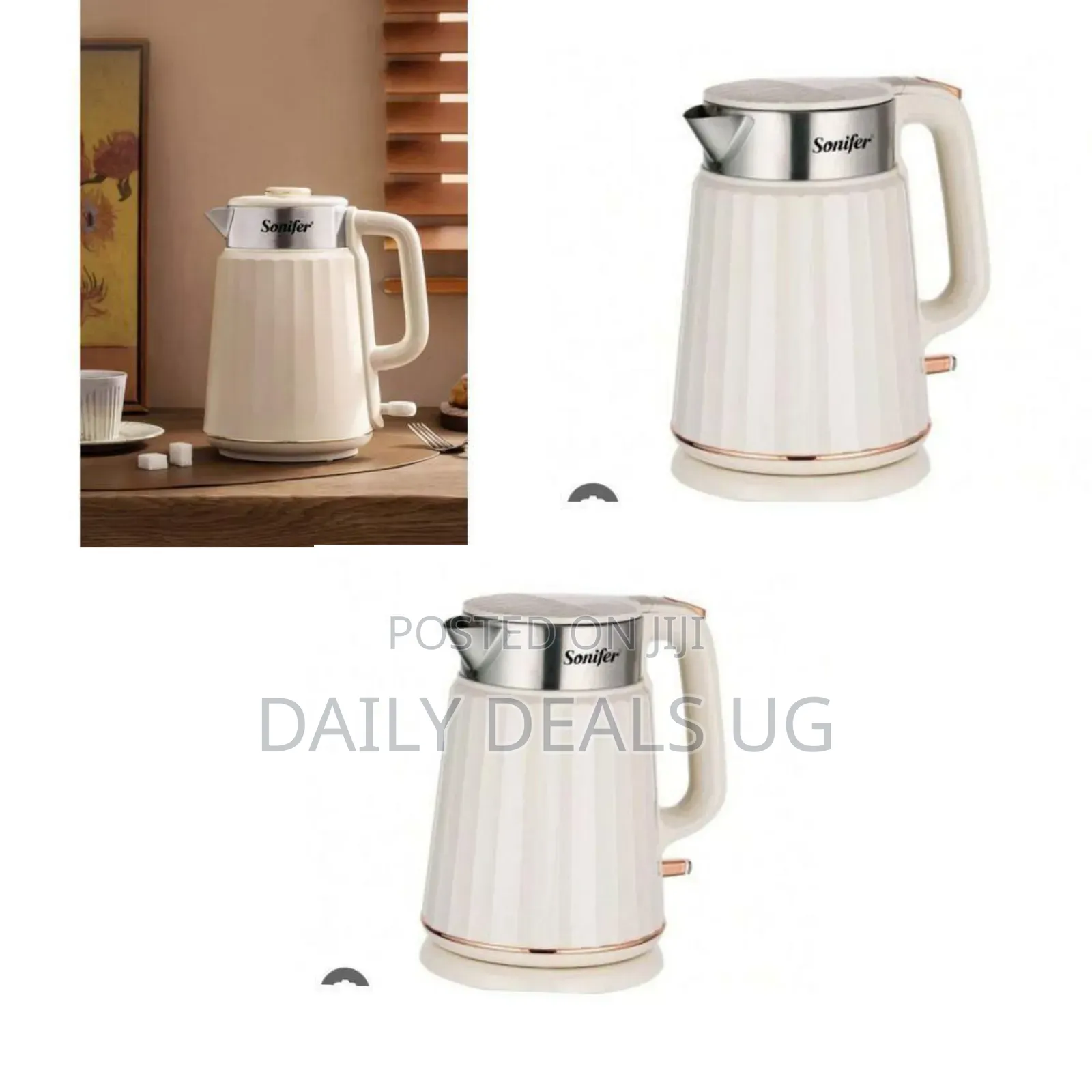 Sonifer Sophisticated Electric Kettle With Ribbed Texture - Multicolor