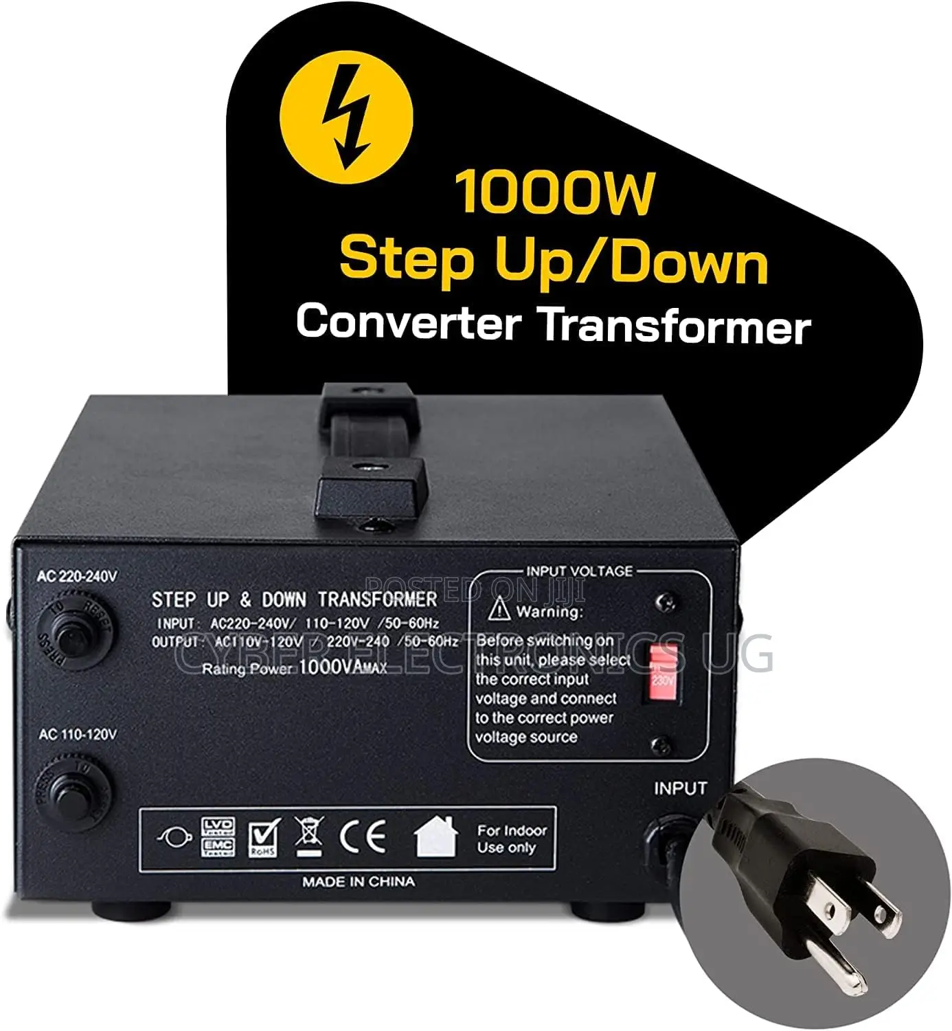 1000voltage Converter Transformer Stepup/Down110v to 220v/220v to 110v