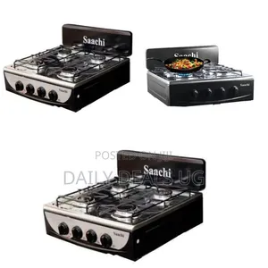 Saachi 4-Burner Tabletop Gas Cooktop With Protective Lid - Multicolor