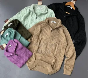 Men's Quarter-Zip Sweater. Textured Material