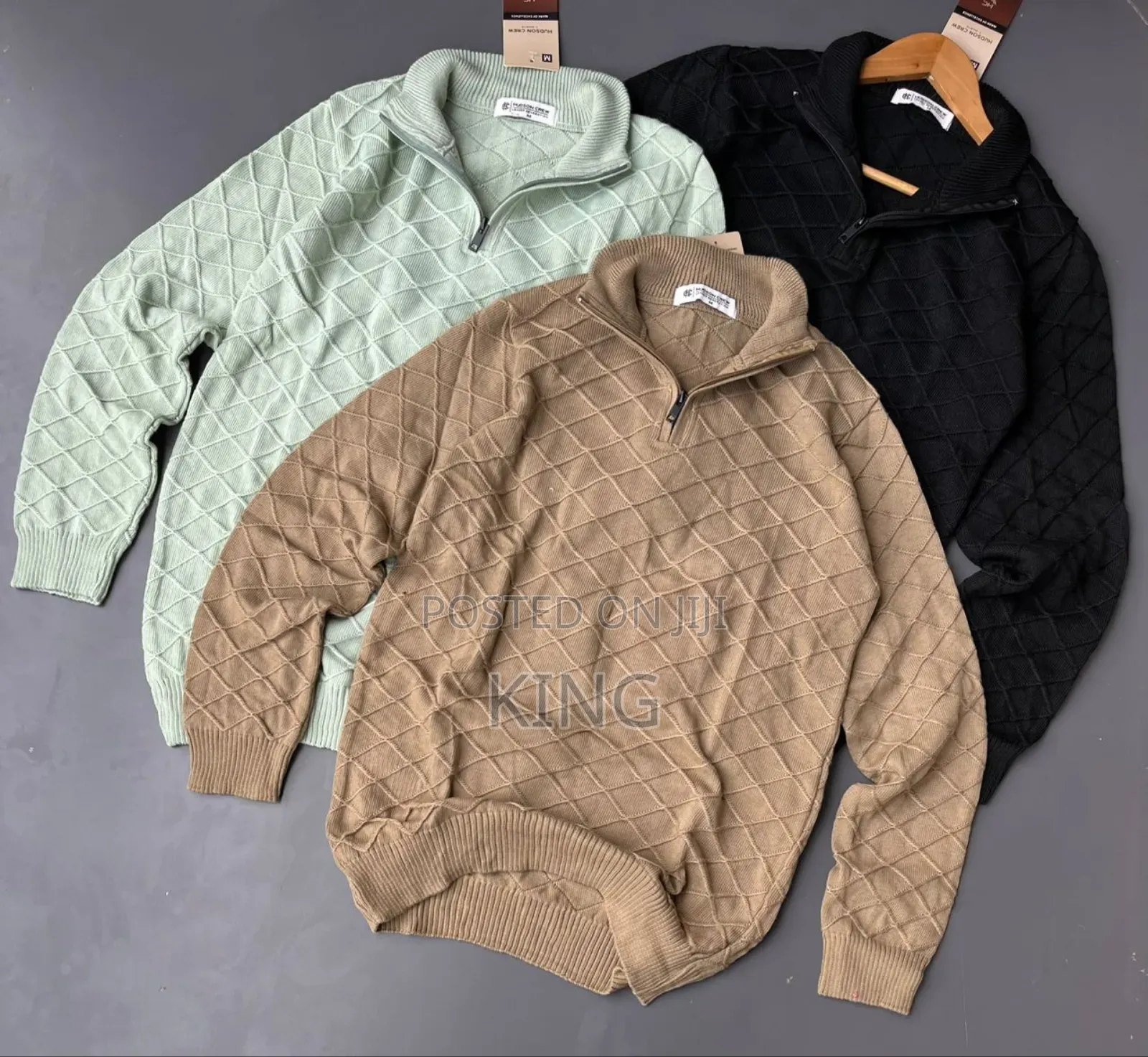 Men's Quarter-Zip Sweater. Textured Material