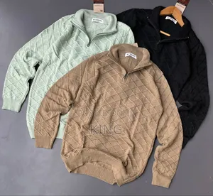 Men's Quarter-Zip Sweater. Textured Material