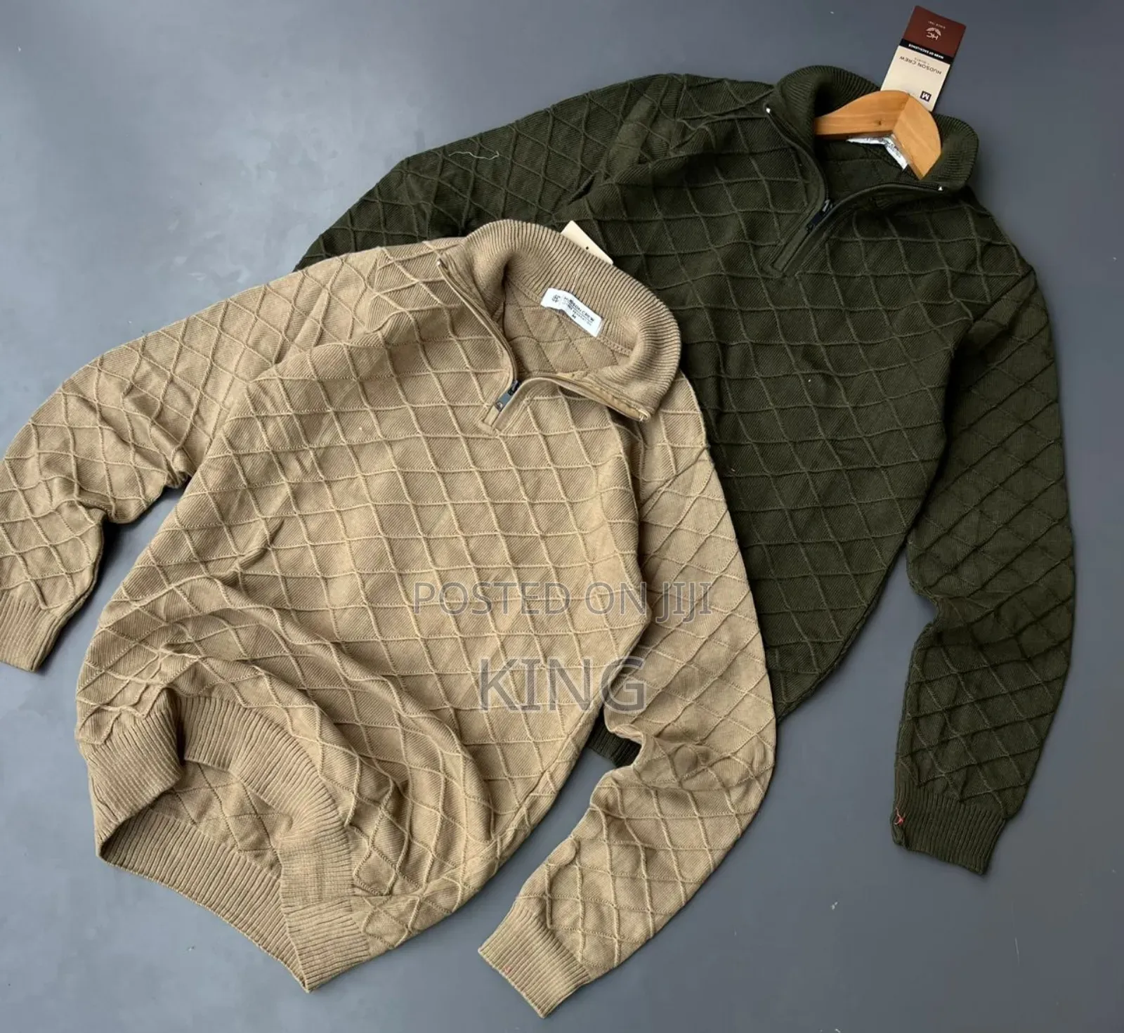 Men's Quarter-Zip Sweater. Textured Material