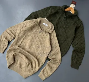 Men's Quarter-Zip Sweater. Textured Material