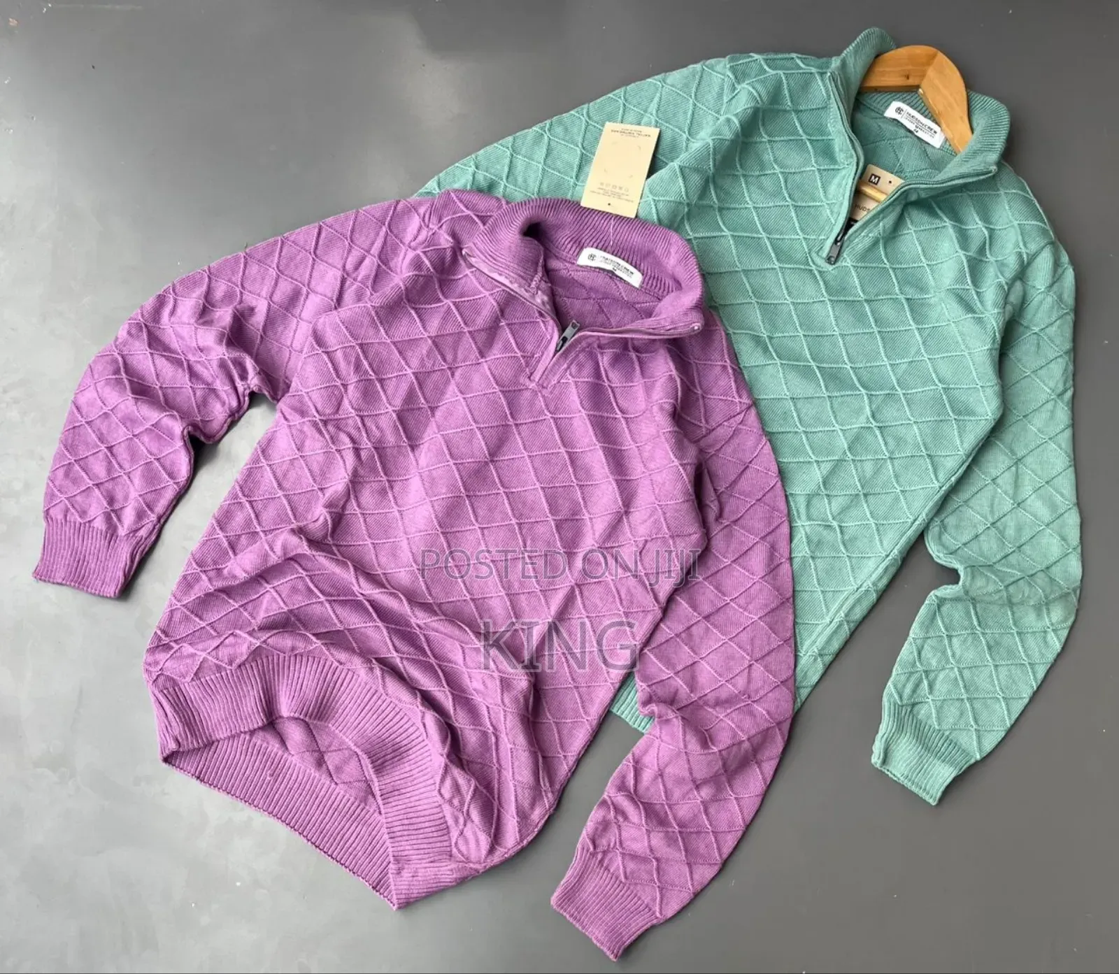 Men's Quarter-Zip Sweater. Textured Material