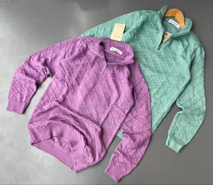 Men's Quarter-Zip Sweater. Textured Material