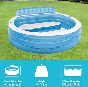 Intex Huge Inflatable Kids Blow Up Swim Center Family Lounge Pool