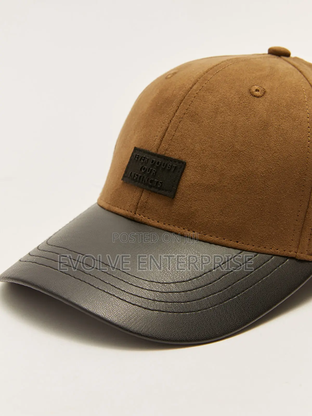 Printed Label Suede Men's Cap Hat