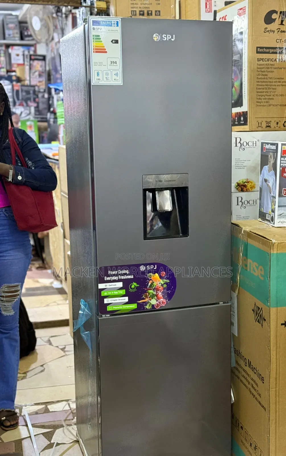 SPJ 379 Liters Double Door Fridge With Bottom Freezer
