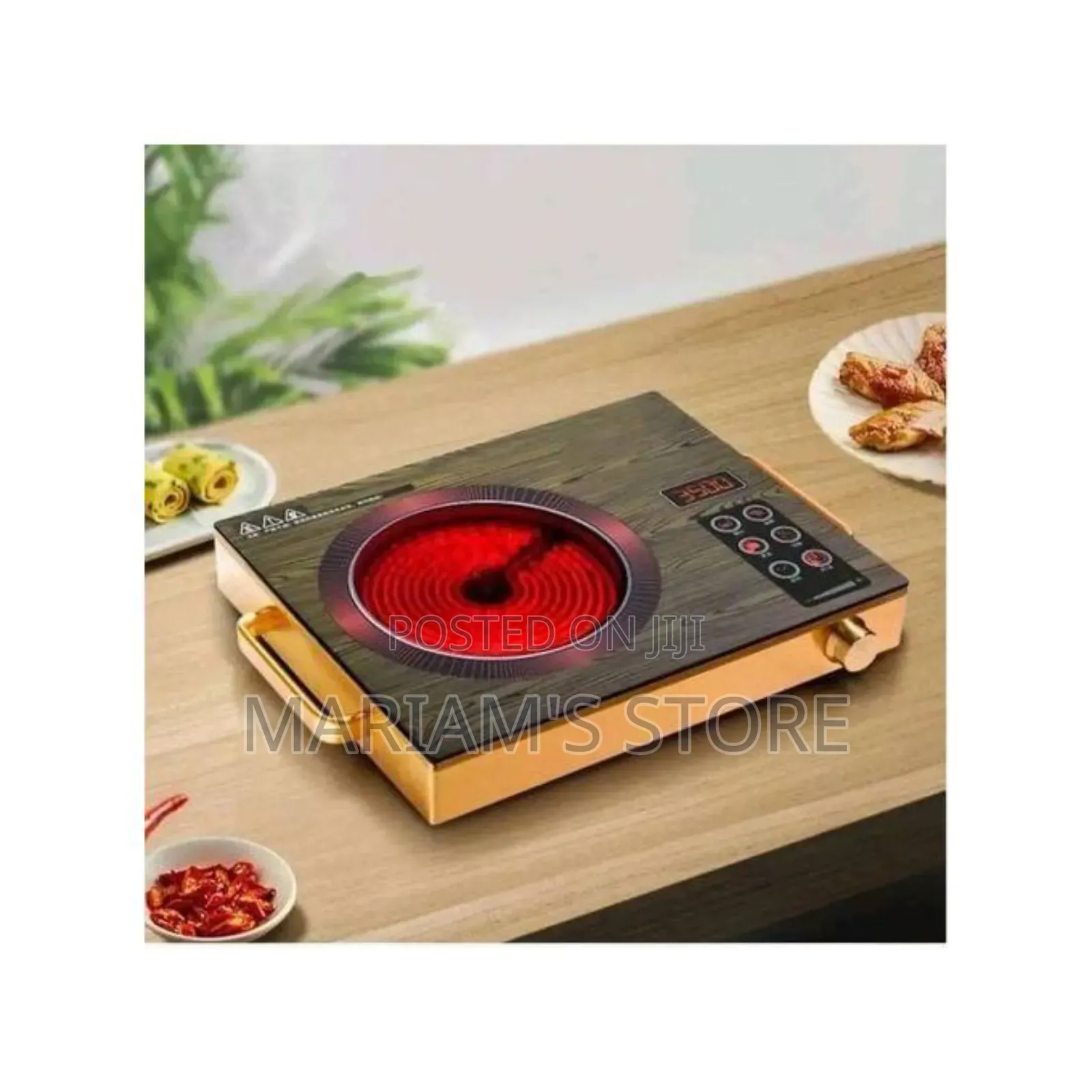 Infrared Single Hot Plate Cooker With Timer - Gold, Black
